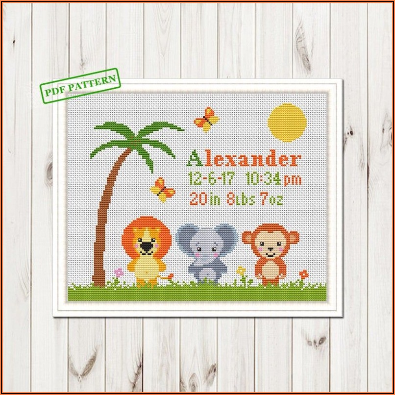 Etsy Baby Announcement Cross Stitch