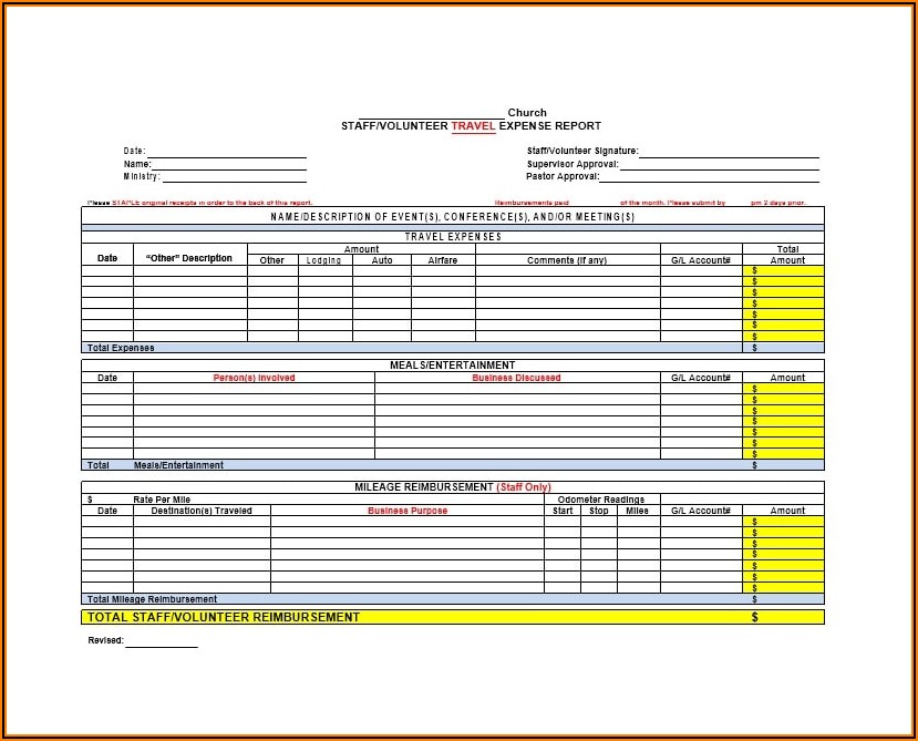 Excel Expense Form Templates