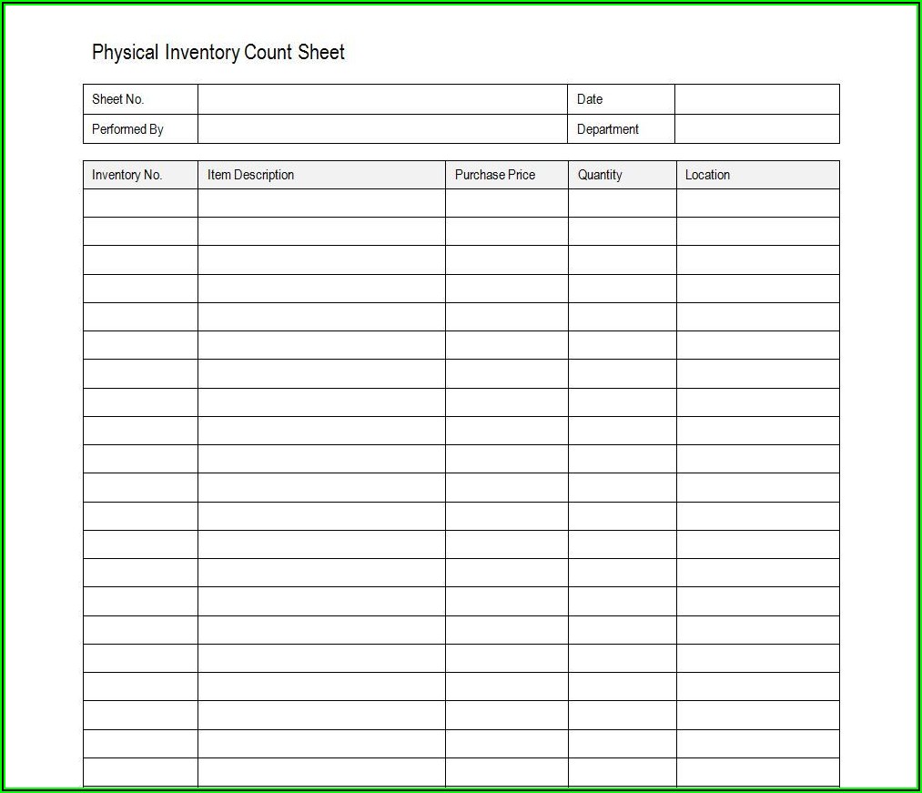 Fixed Asset Inventory Form Excel