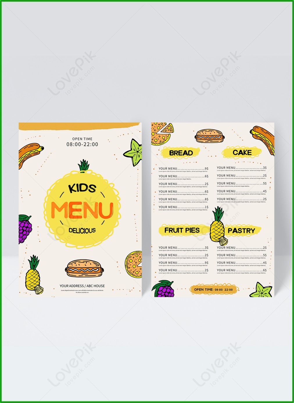 Food Menu Design Template Free Download