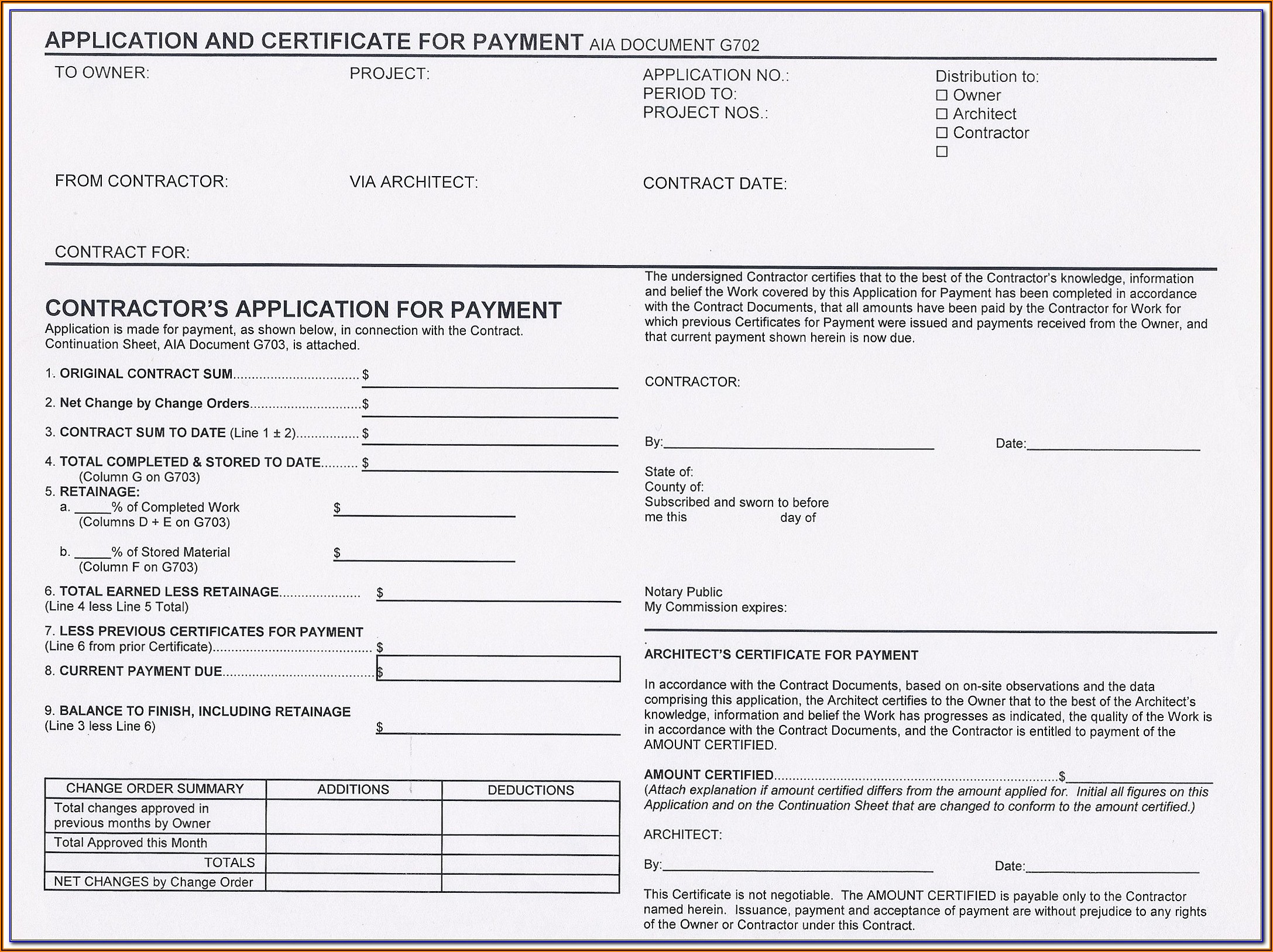 Free Aia G702 Fillable Form