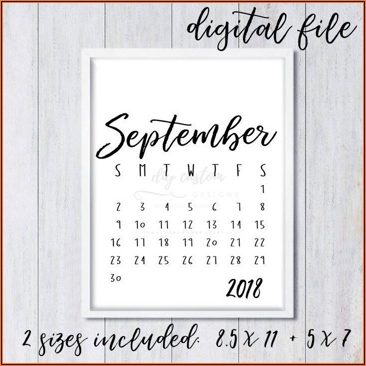 Free Printable Pregnancy Announcement Calendar 2020 September