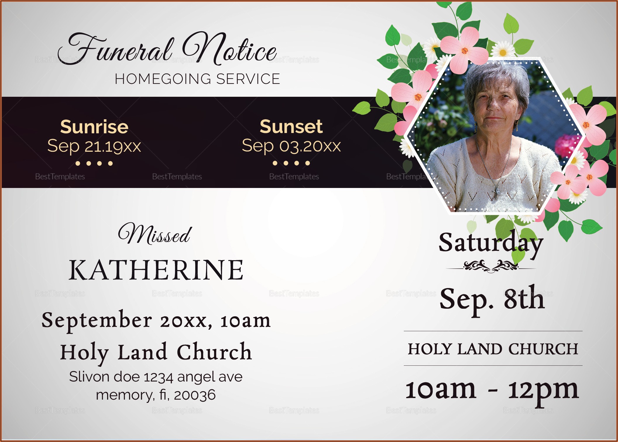 Funeral Notice Template Word