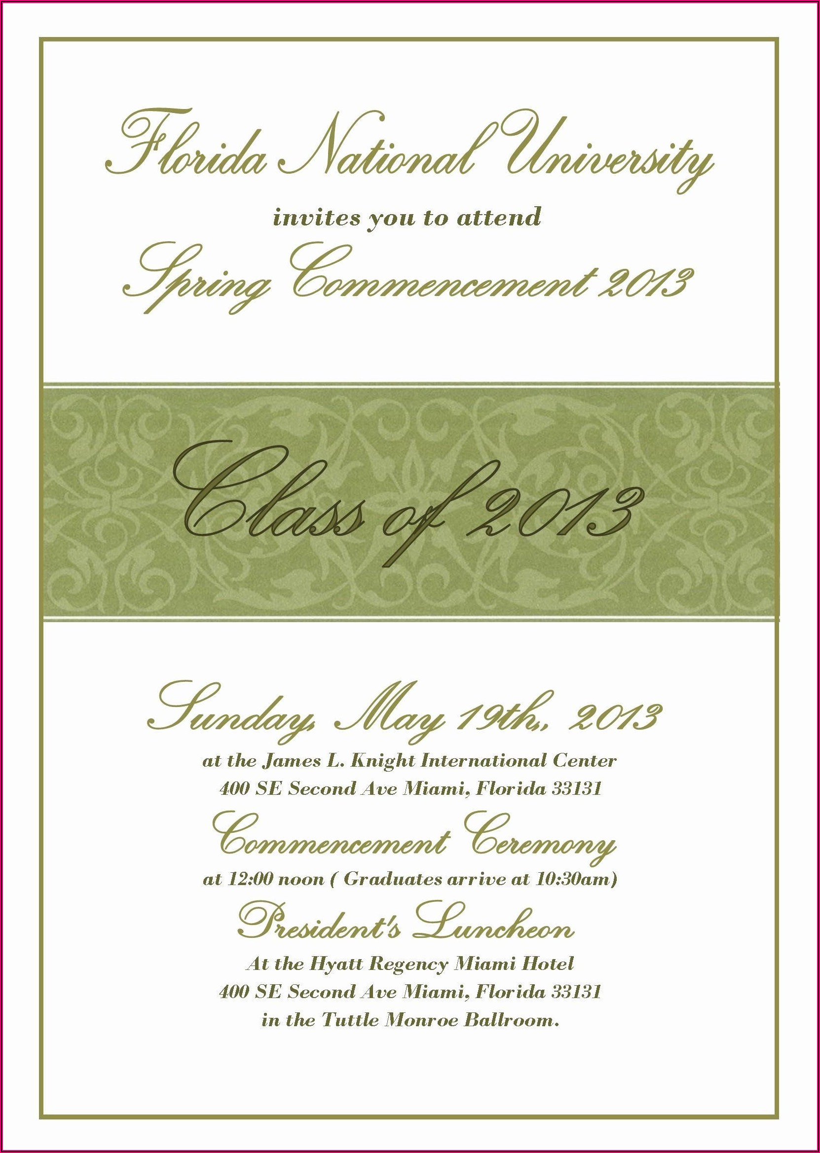 Graduation Ceremony Invitation Wording