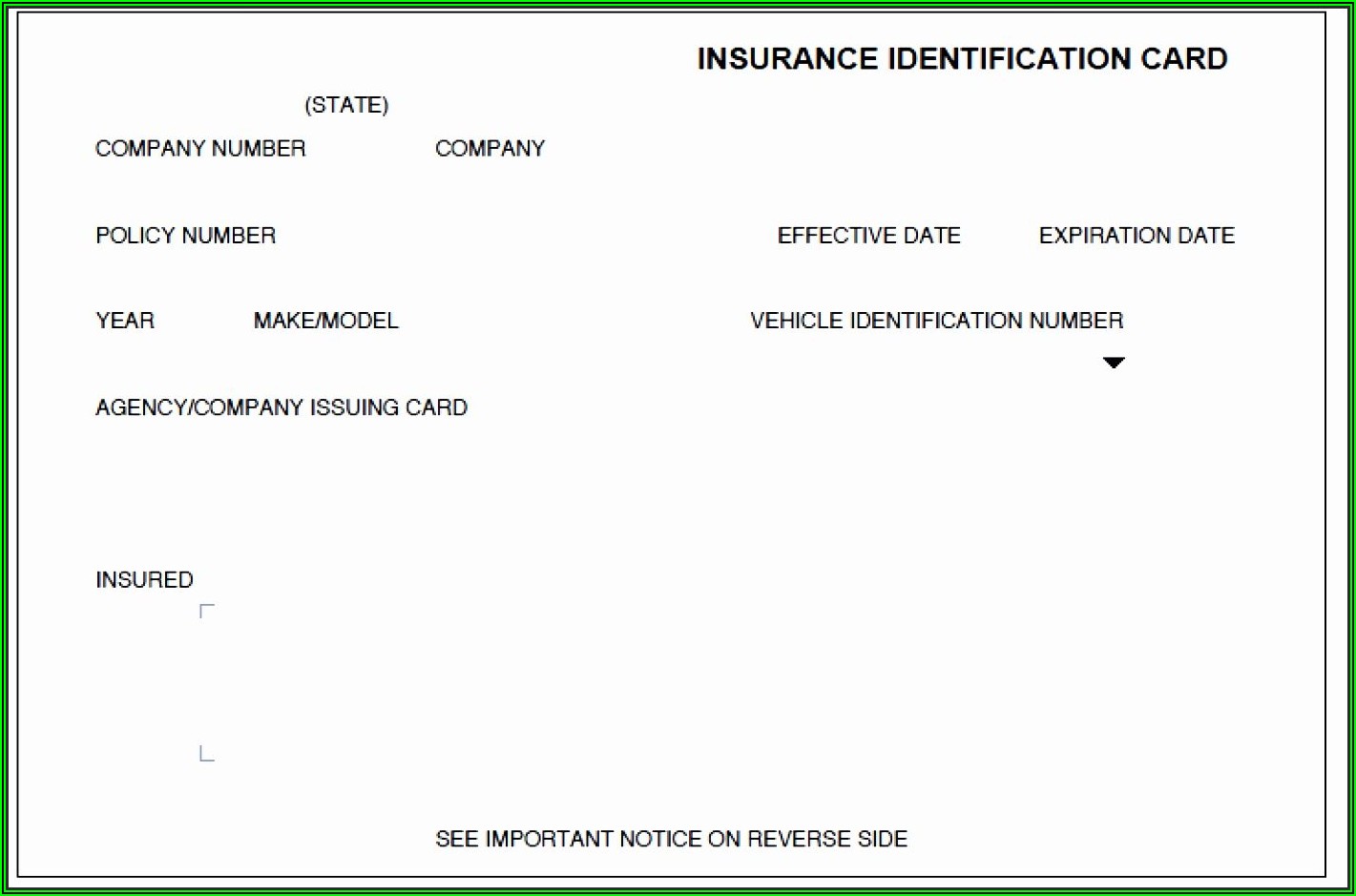 Insurance Card Template Free