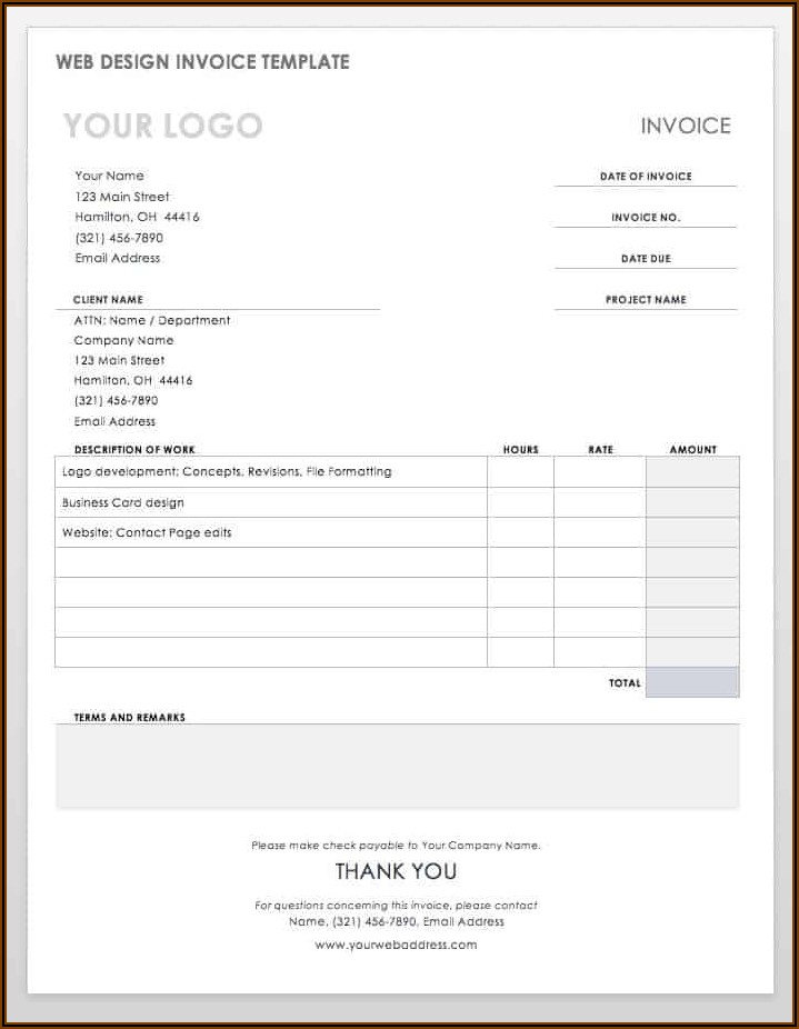 Invoice Sample Template Word