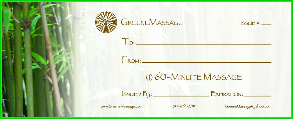 Massage Gift Certificates Templates Free