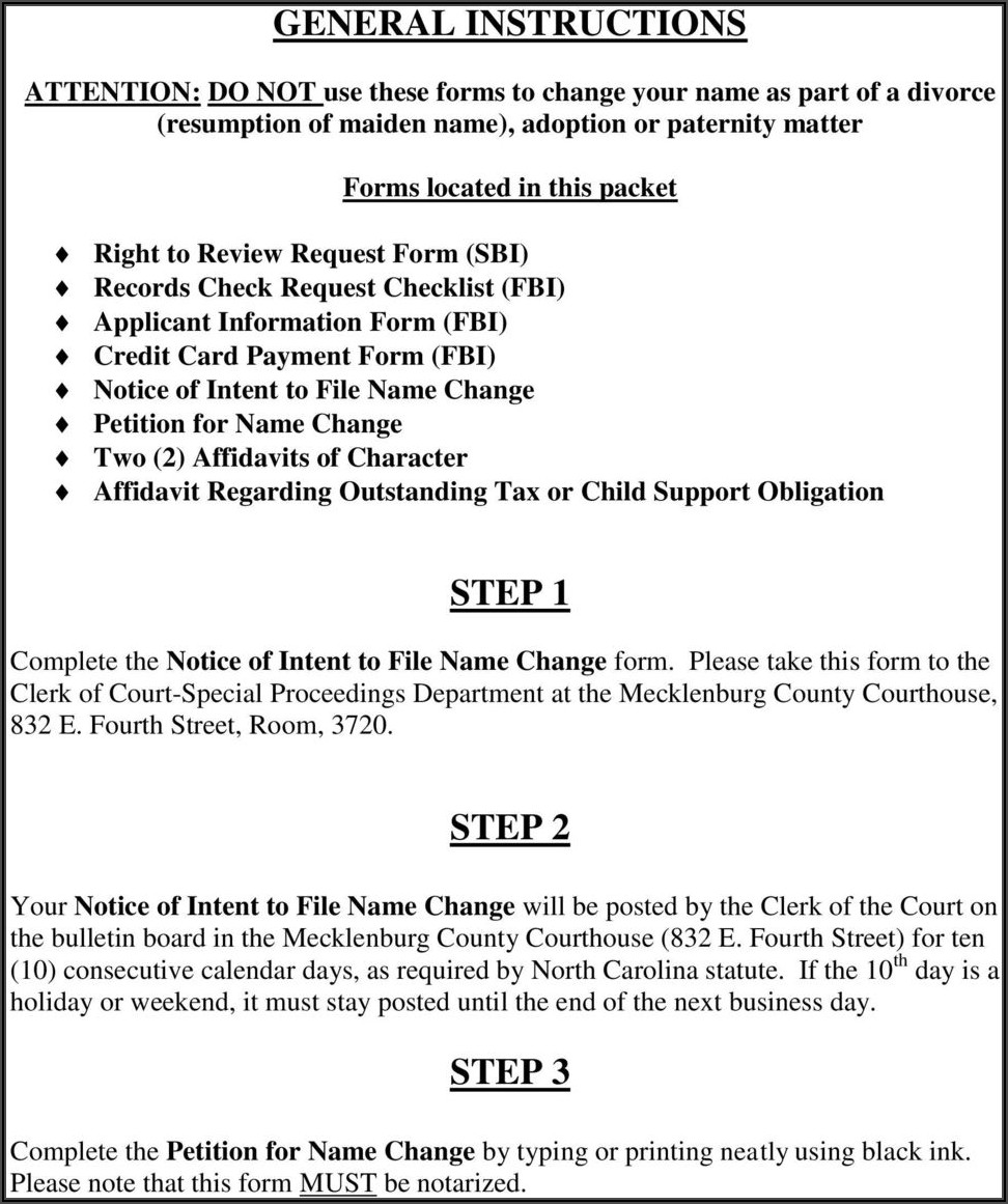 Mecklenburg County Court Forms