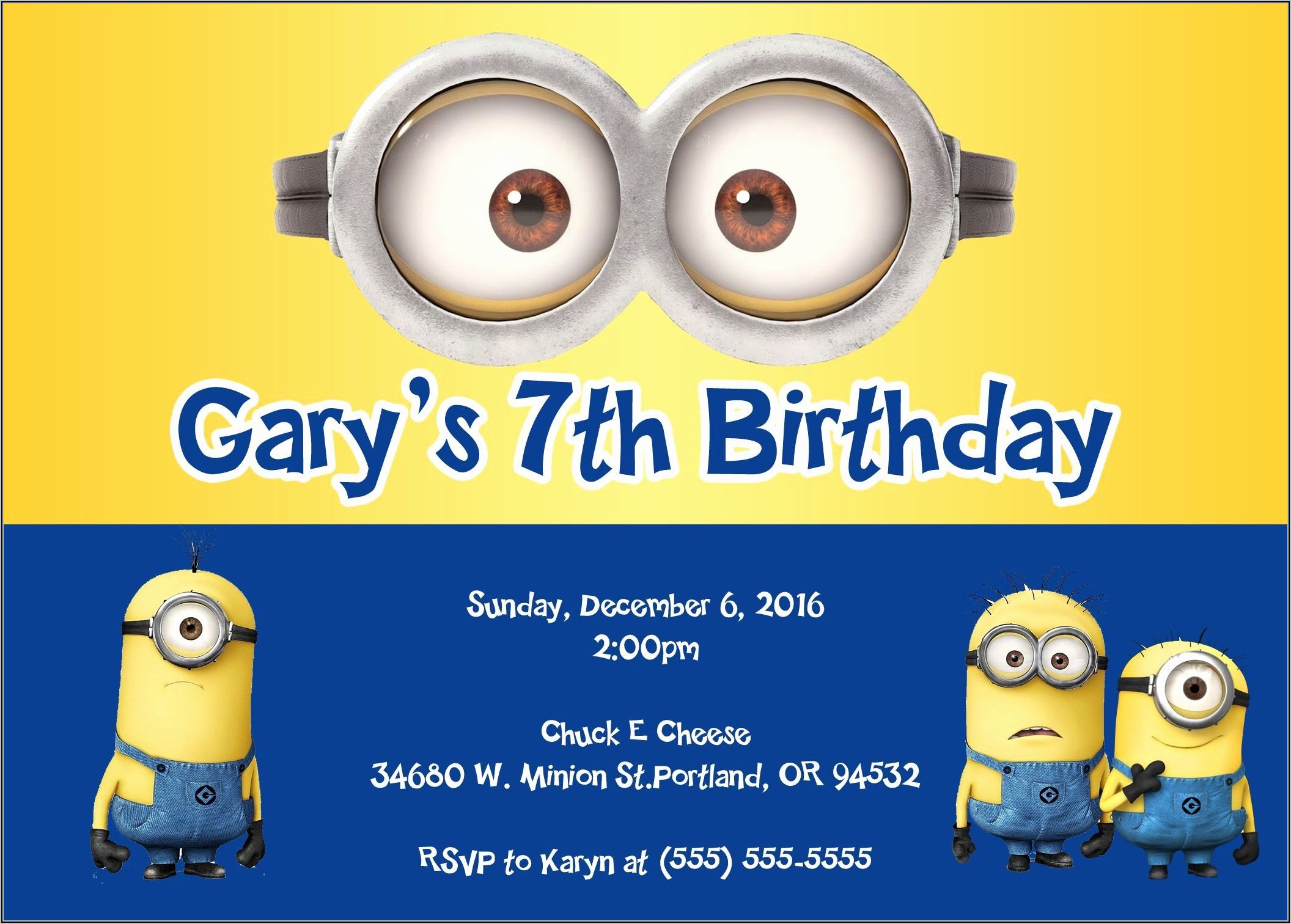 Minions Birthday Party Invitations Templates