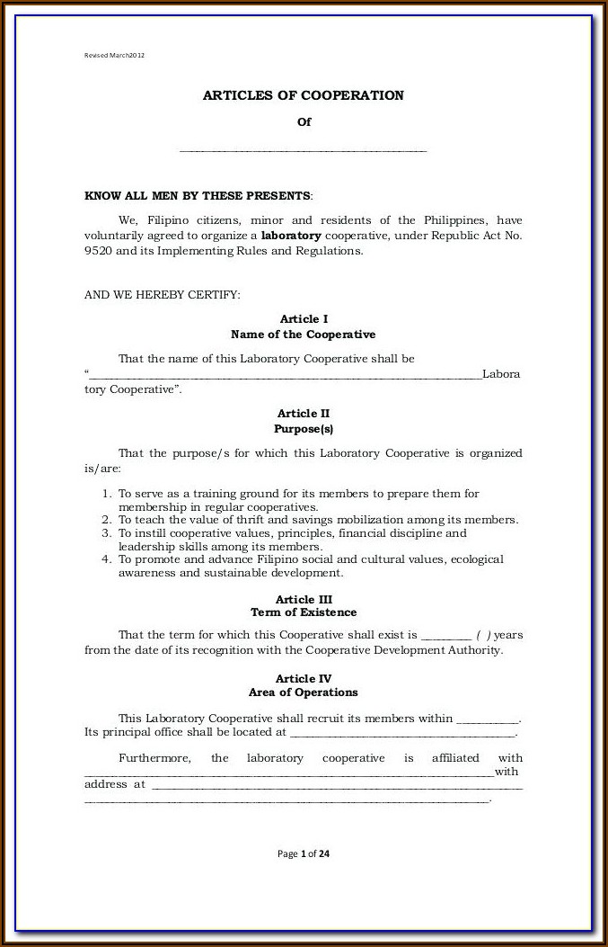 Motorcycle Club Bylaws Template