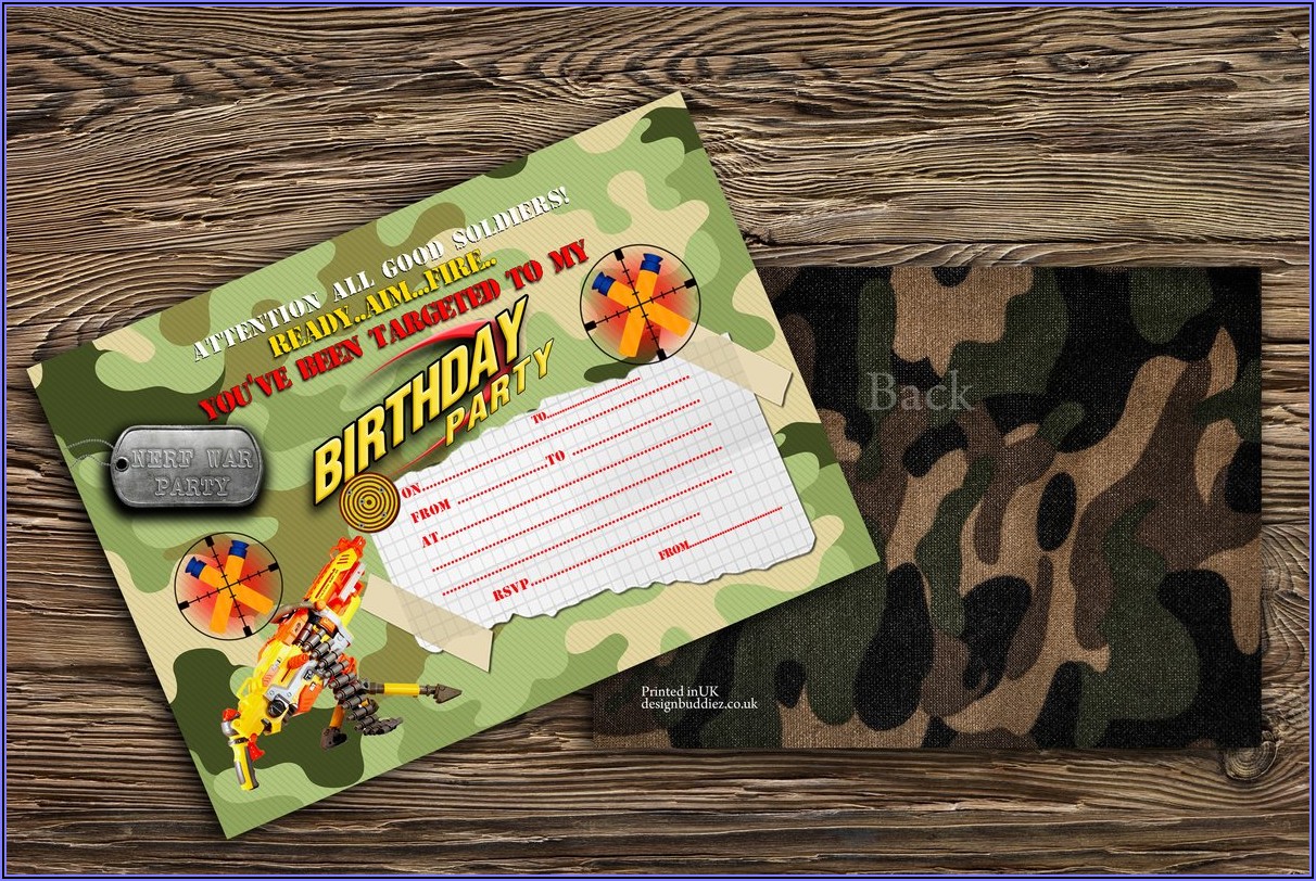 Nerf Battle Birthday Party Invitations