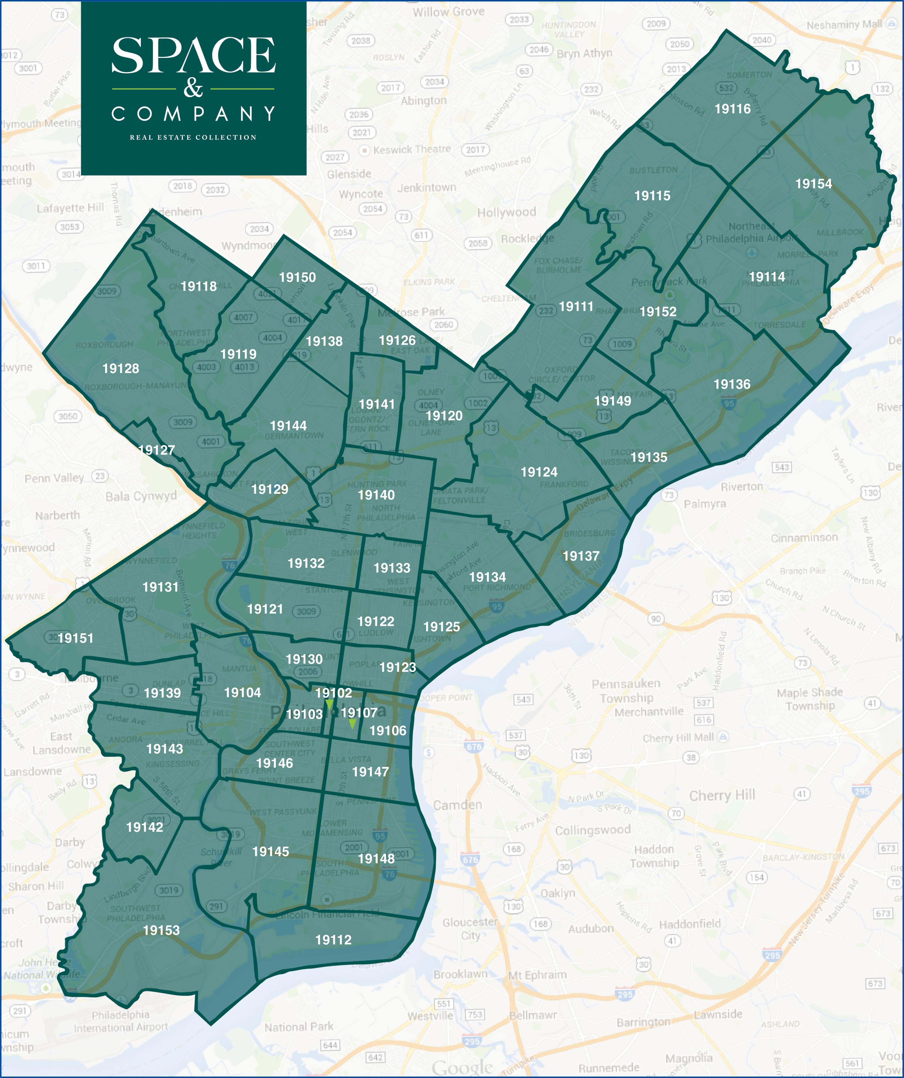 Printable Map Of Philadelphia With Zip Codes