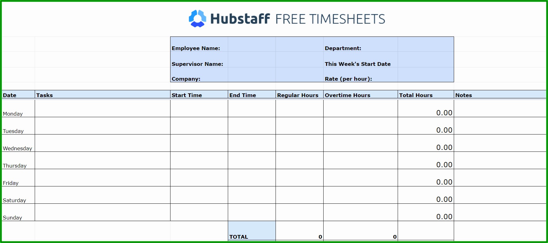 Project Timesheet Template Free