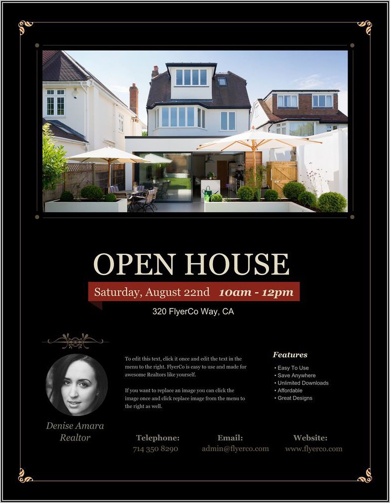 Real Estate Open House Brochure Template