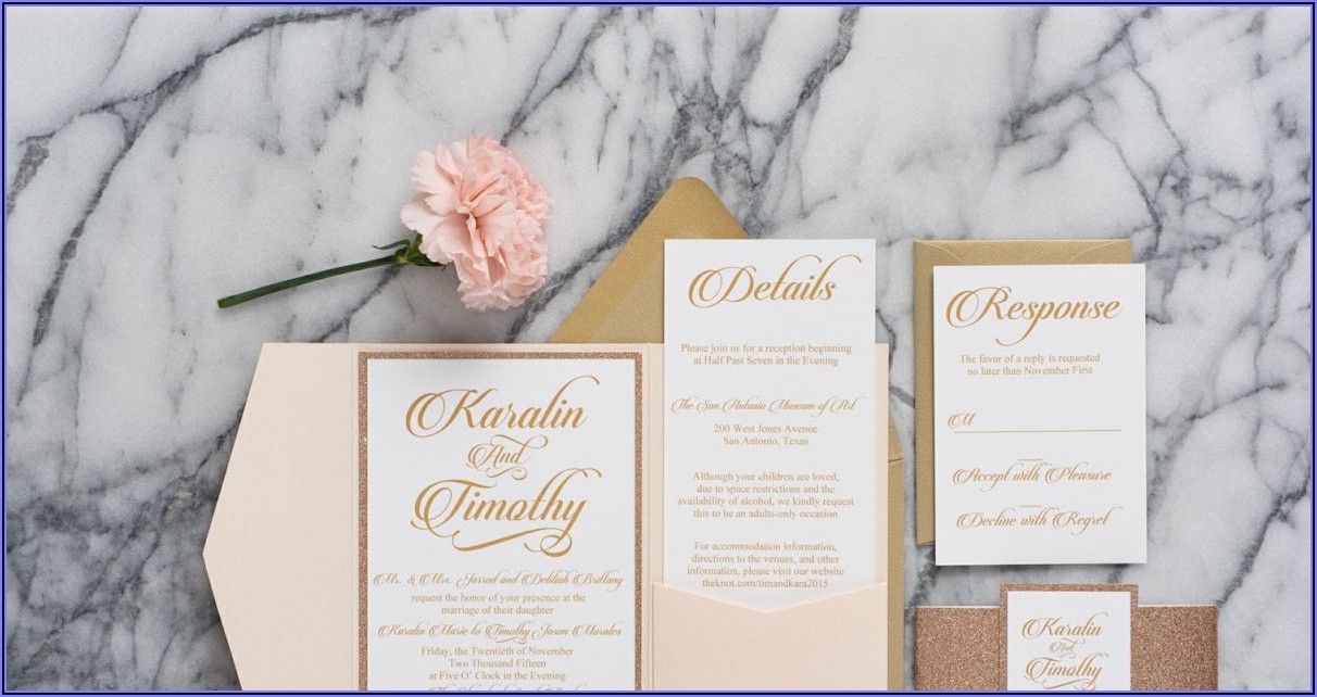 Rose Gold And Blush Wedding Invitations