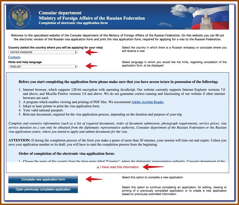 Russian Business Visa Application Form Pdf
