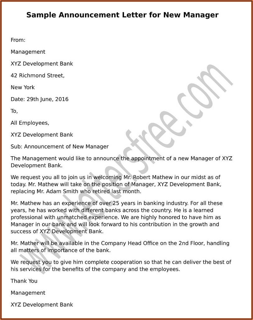 Sample Of A Death Announcement Letter To Employees