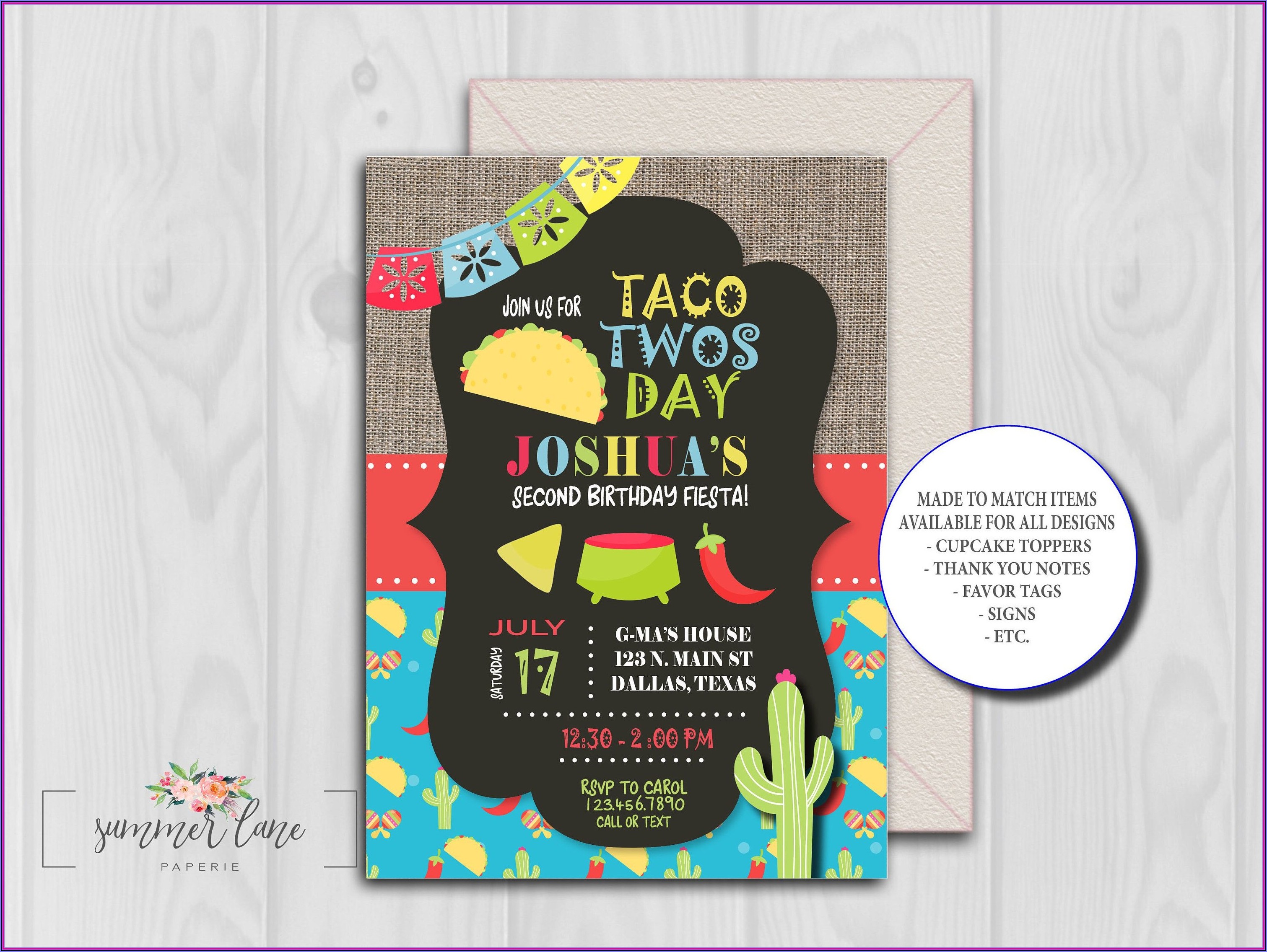 Taco Twosday Invitation Template Free