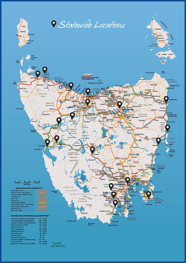 Tasmania Road Touring Map