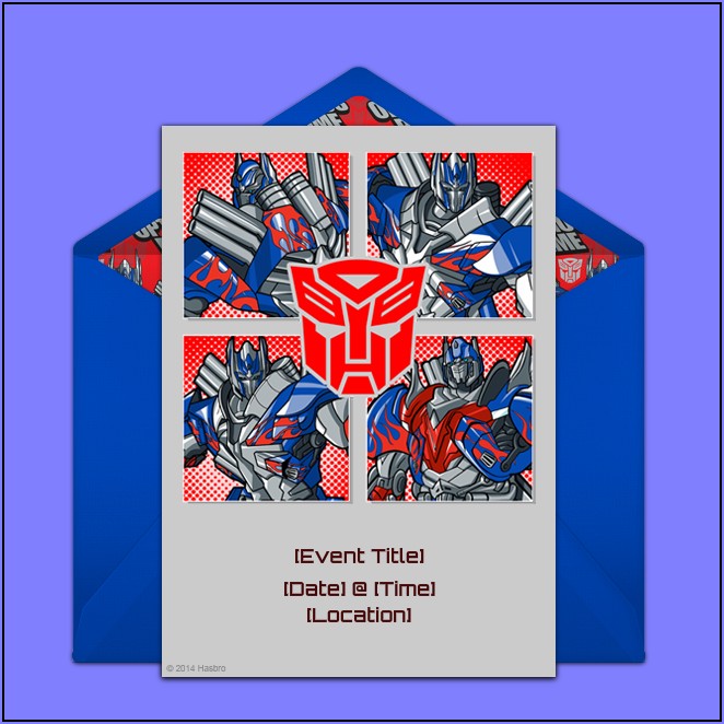 Transformer Birthday Invitation Card Template