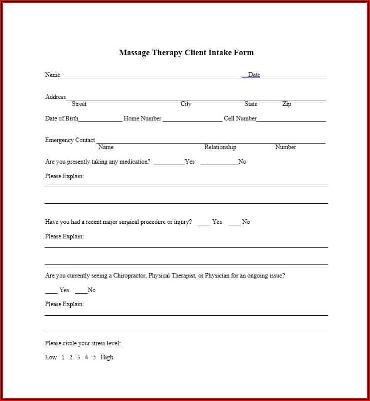 Yoga Therapy Client Intake Form