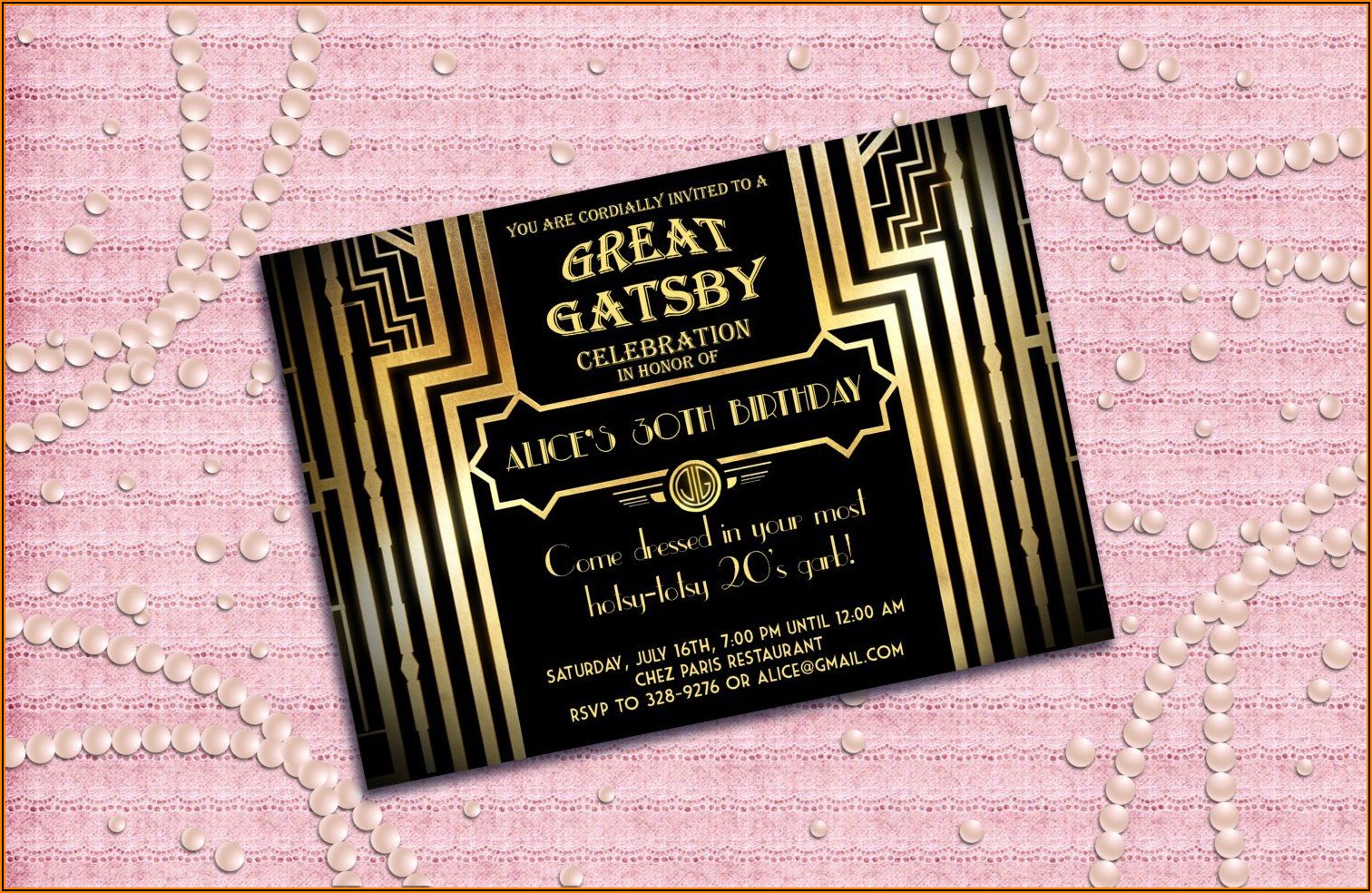 1920s Party Invitation Template Free