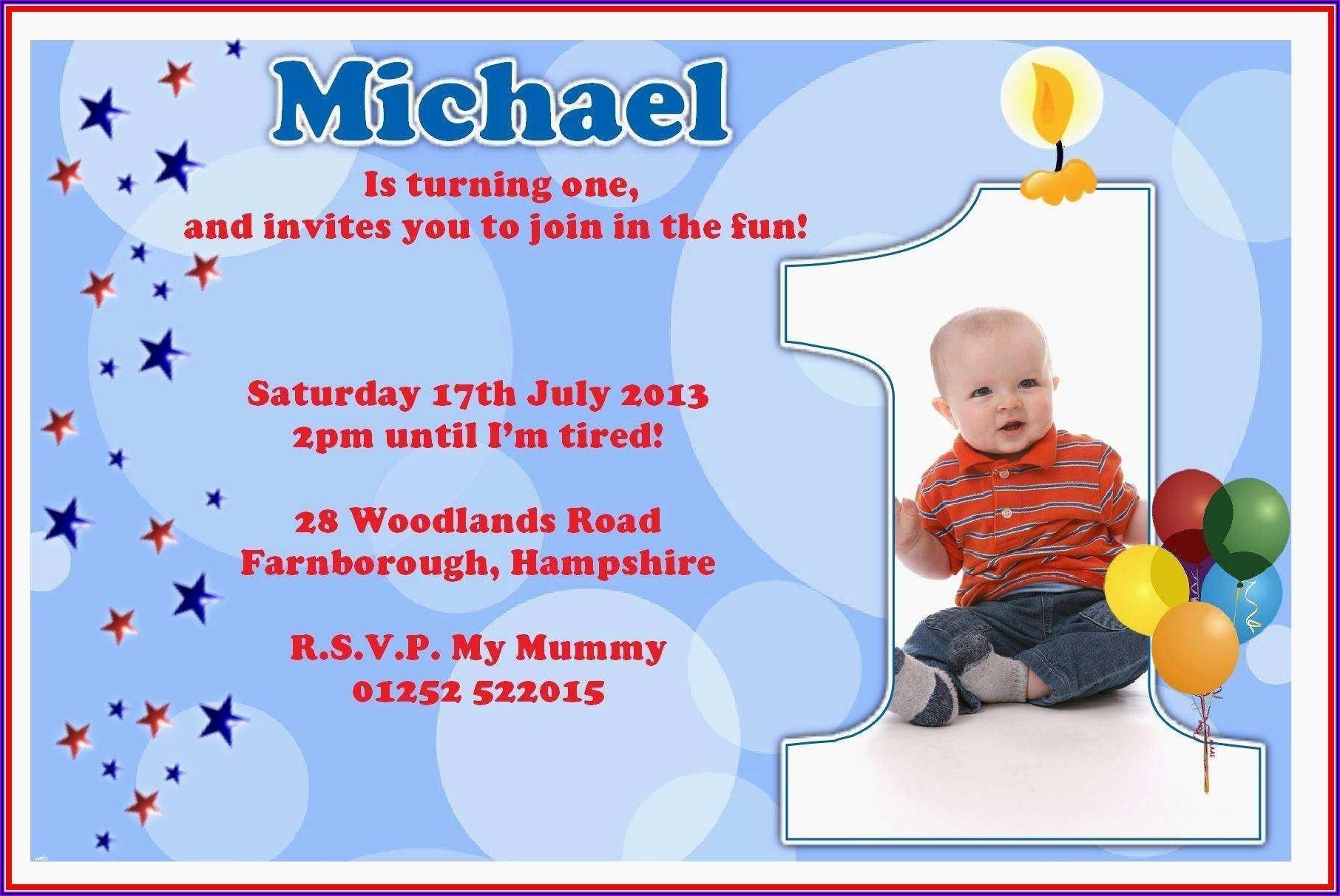 1st Birthday Invitation Message For Friends