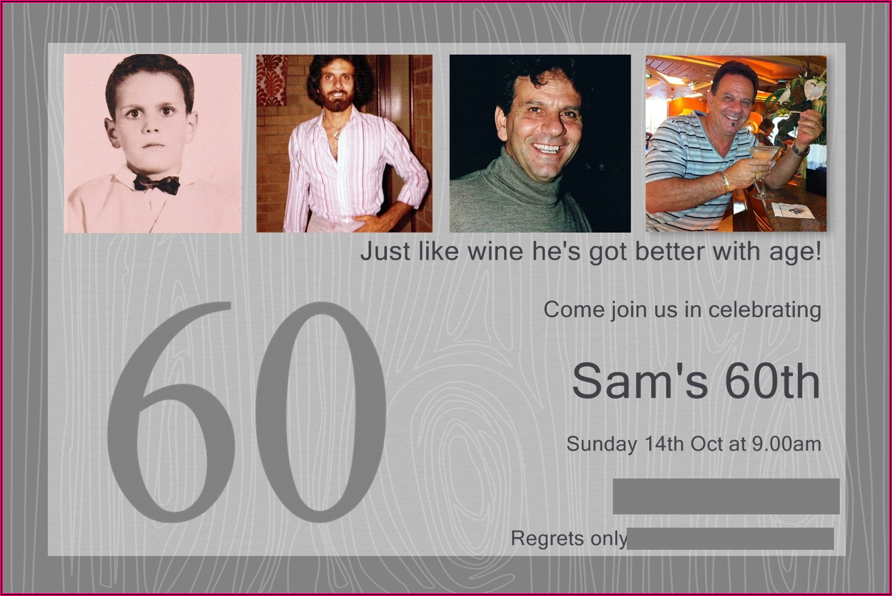 60th Birthday Invitations Male Uk