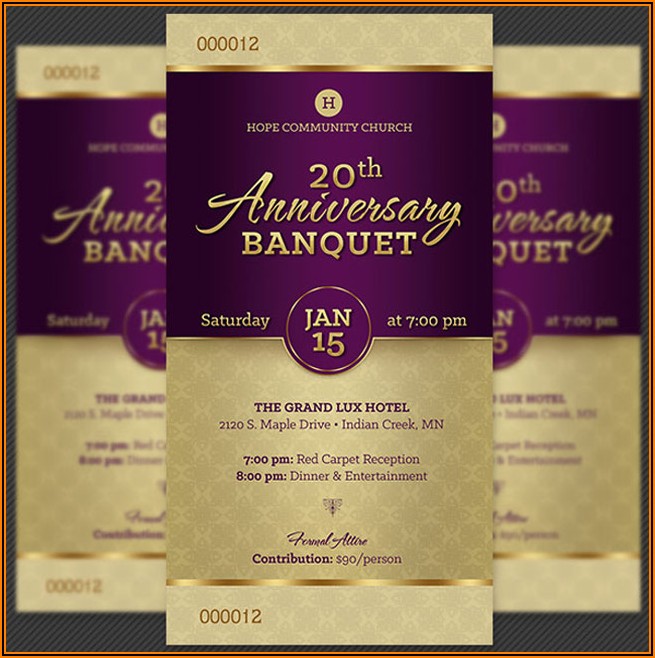 Banquet Ticket Template Free