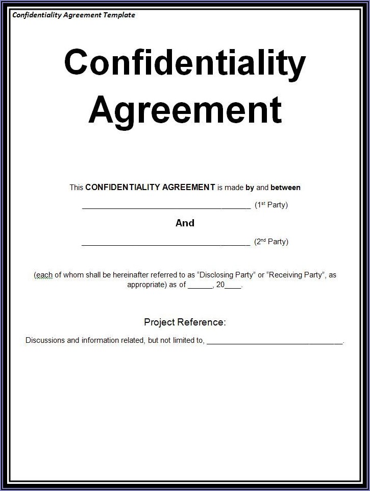 Basic Confidentiality Agreement Template Free