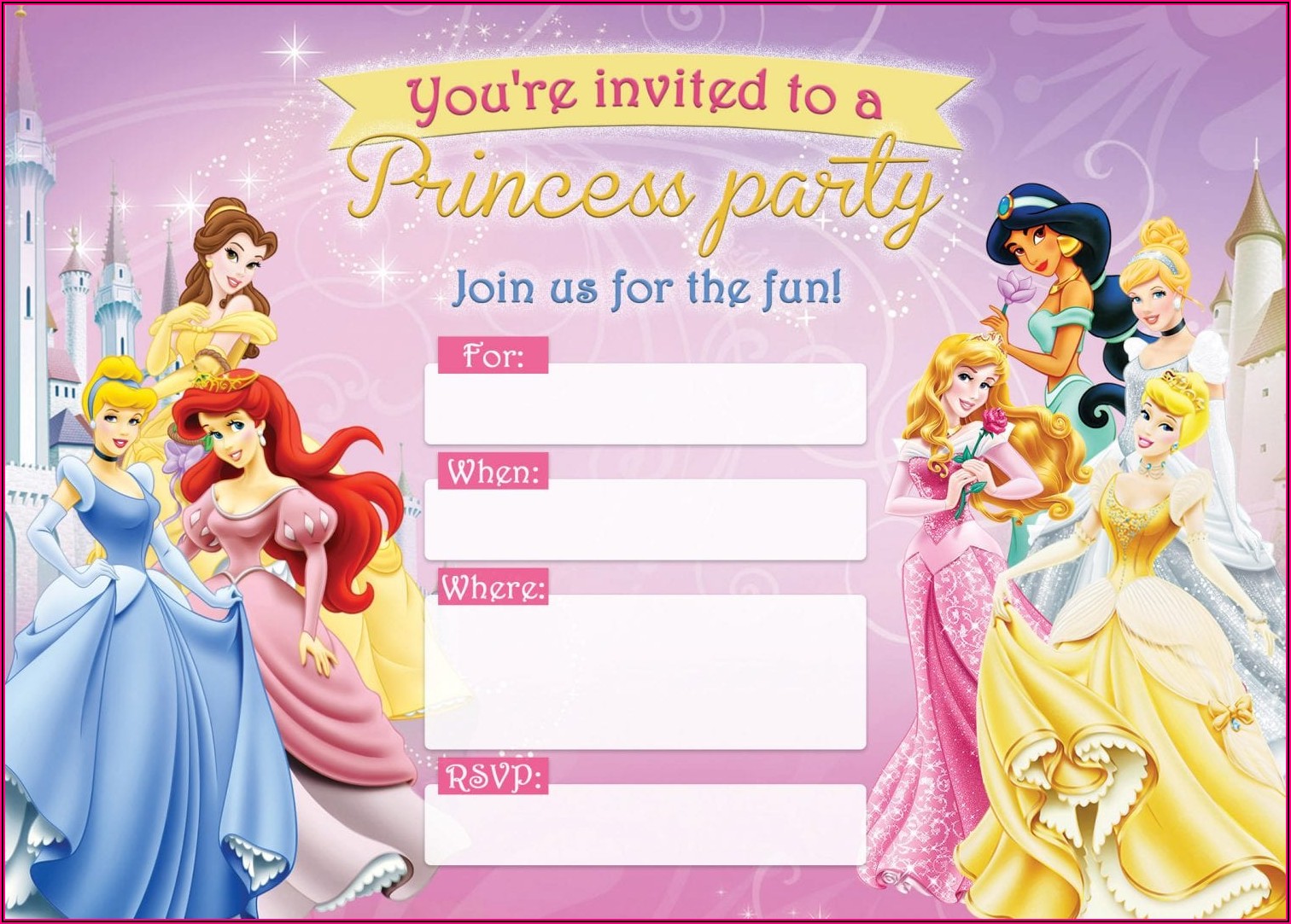 Blank Princess Invitation Template
