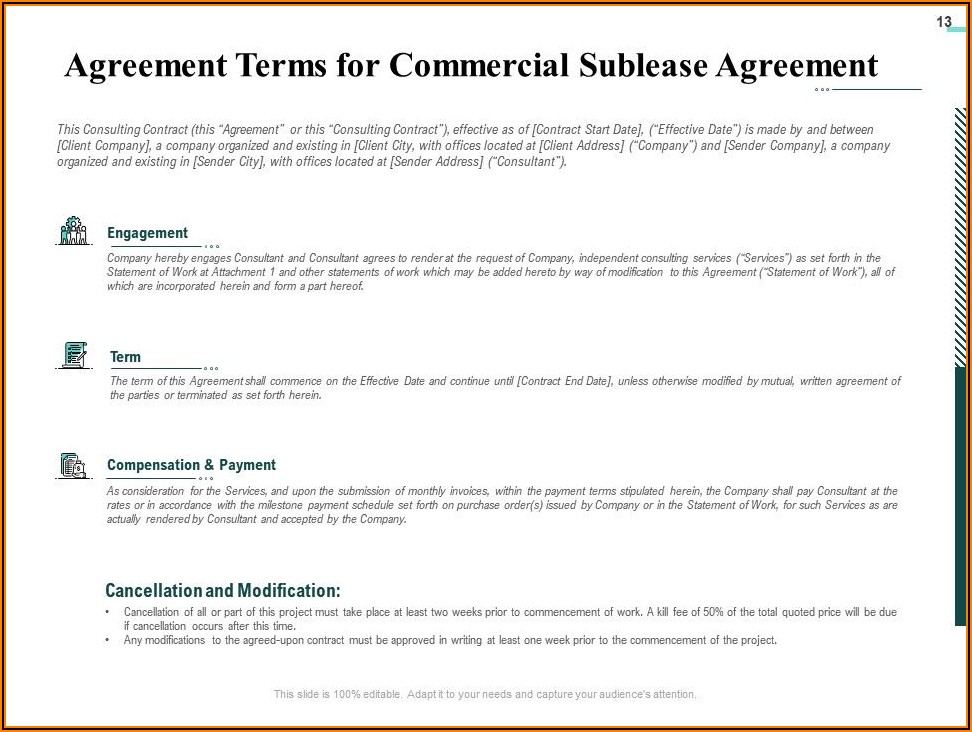 Commercial Sublease Template