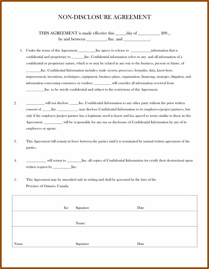 Confidentiality Agreement Template Free Download