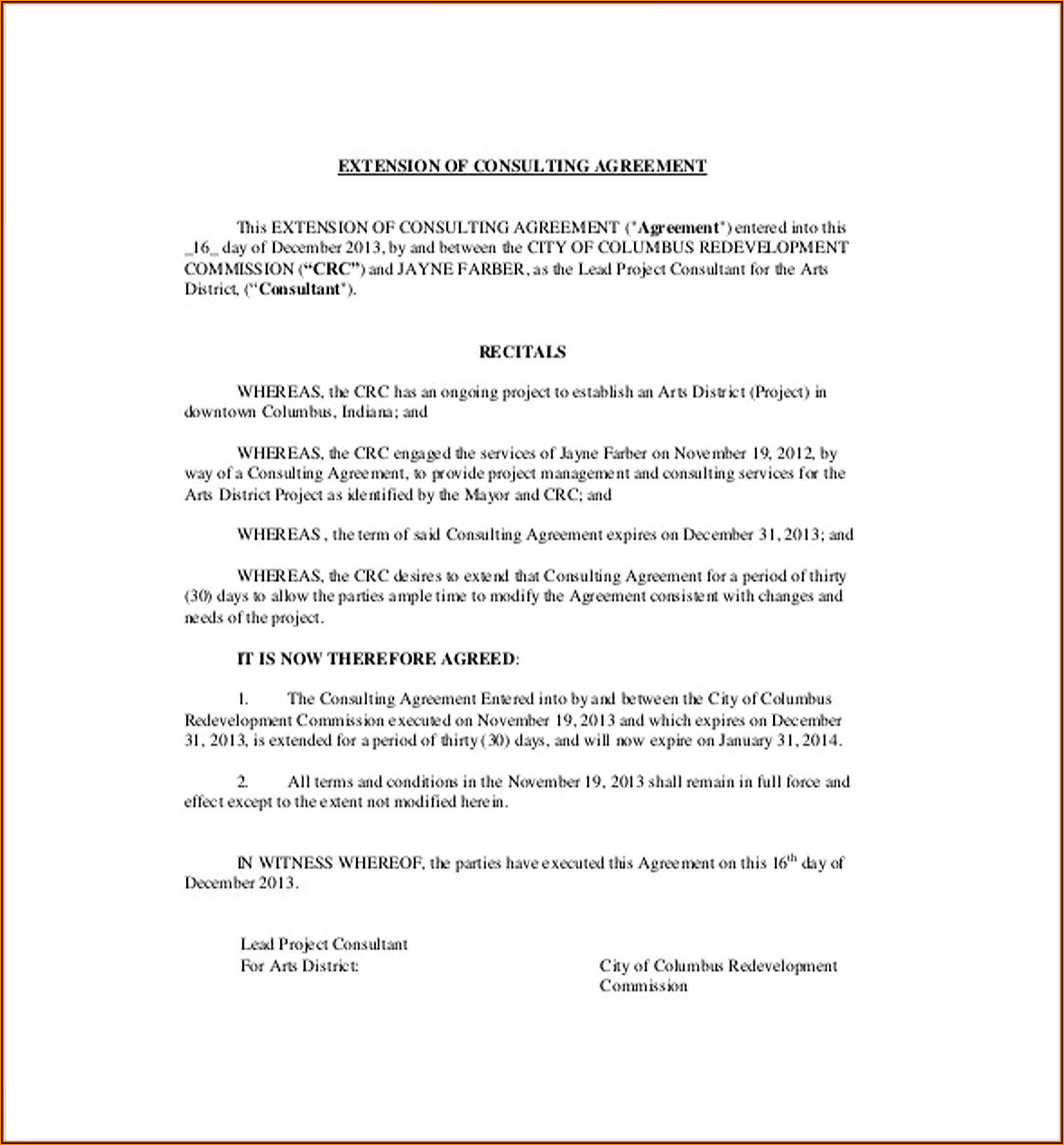 Consulting Contract Template Free Download