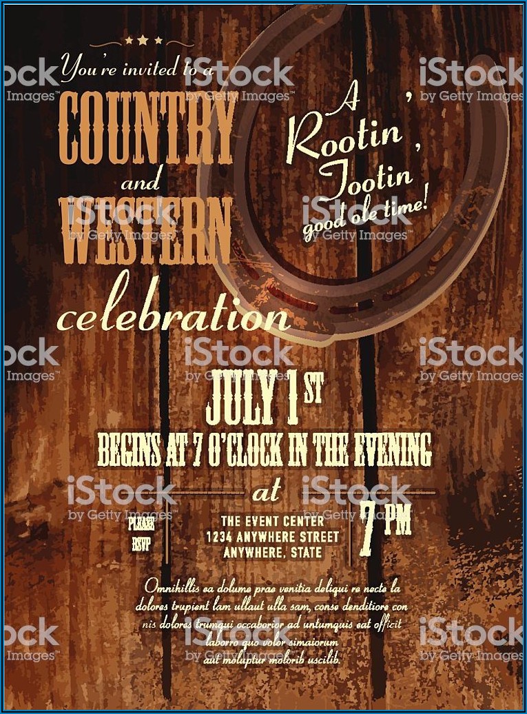 Country And Western Invitation Template