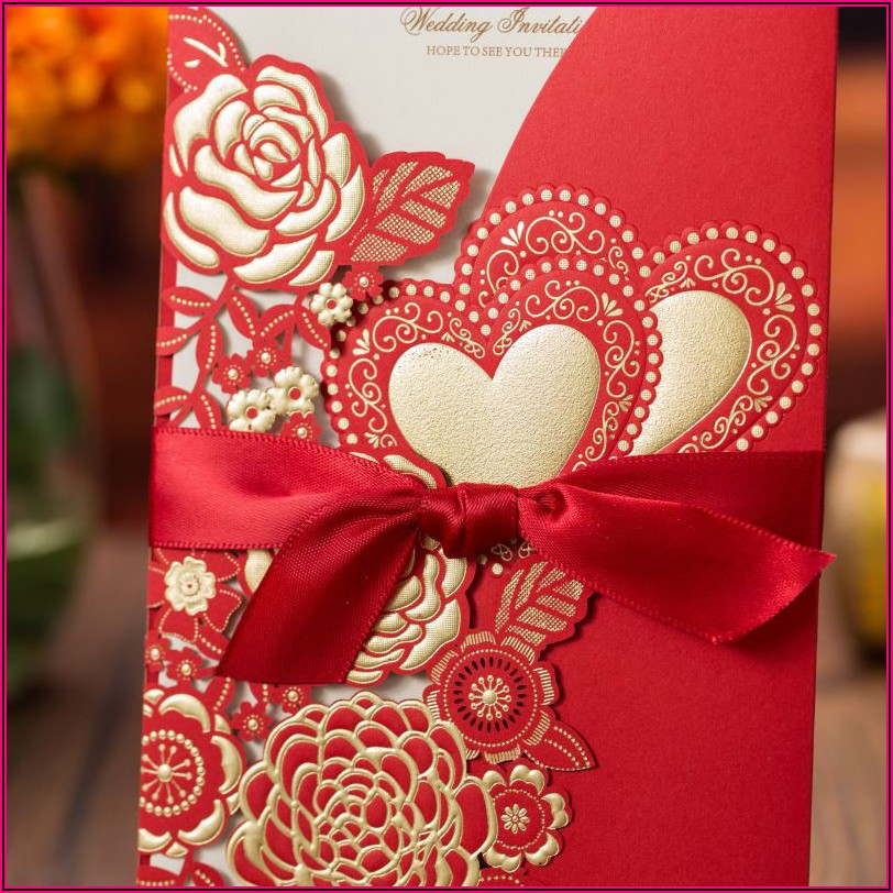 Customize Red Rose Wedding Invitations