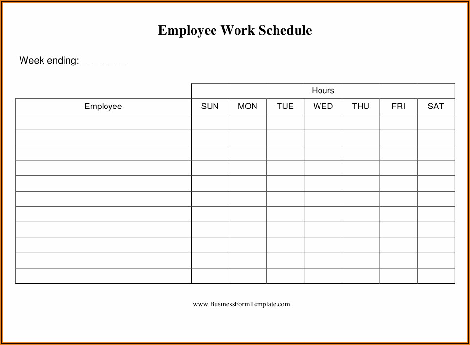 Daily Work Schedule Template Download