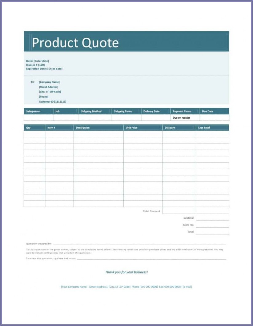 Electrical Quote Template