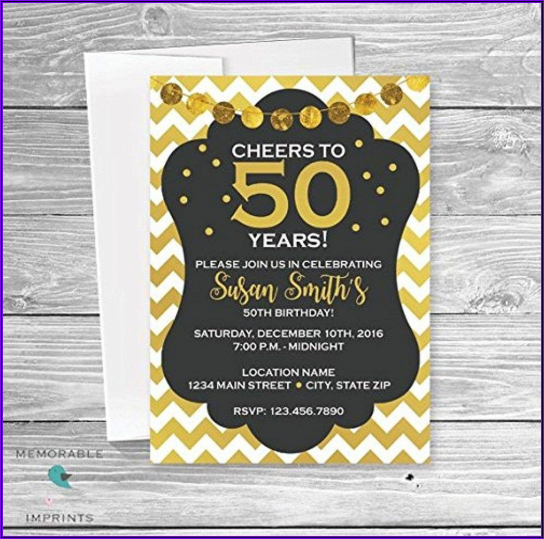 Elegant 50th Birthday Invitations For Her