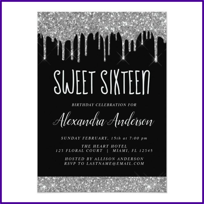 Elegant Sweet 16 Invitations