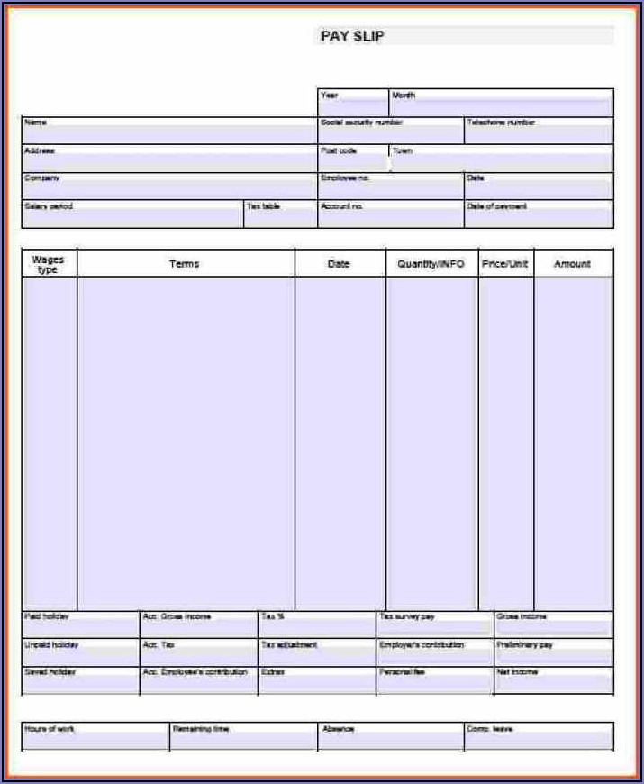 Employee Pay Stub Template Excel