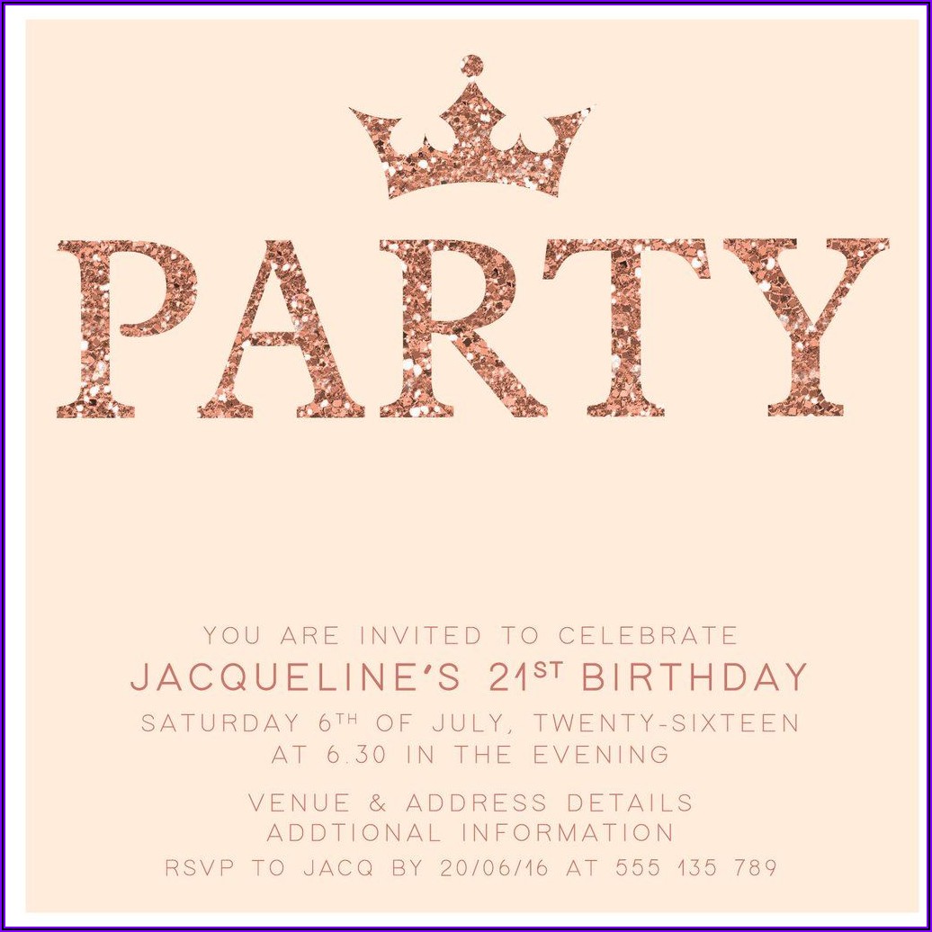 Female Classy 21st Birthday Invitations