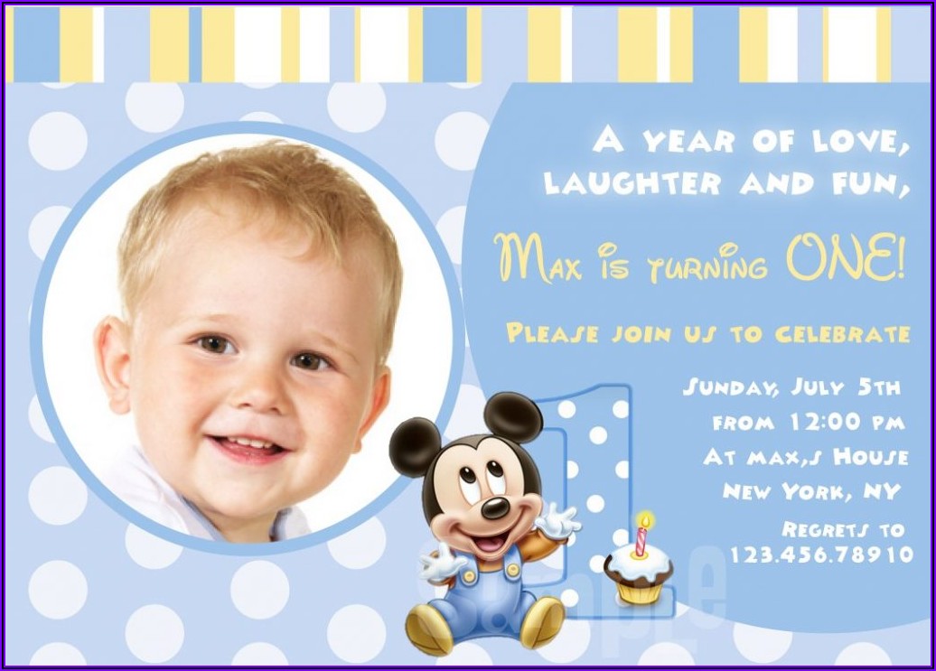 First Birthday Invitation Message For Baby Boy