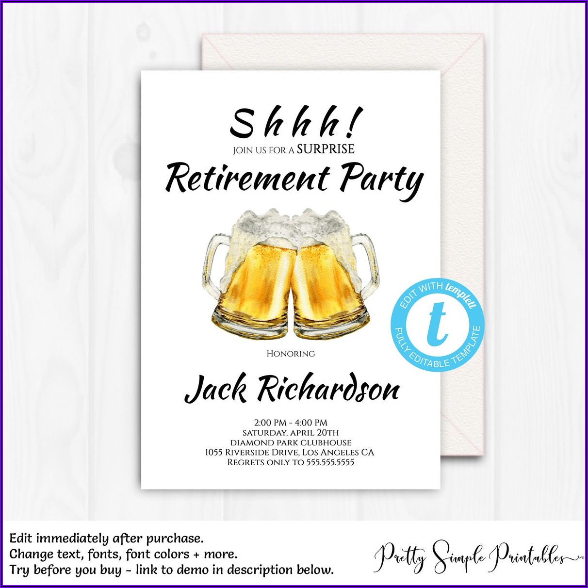Free Editable Retirement Invitations
