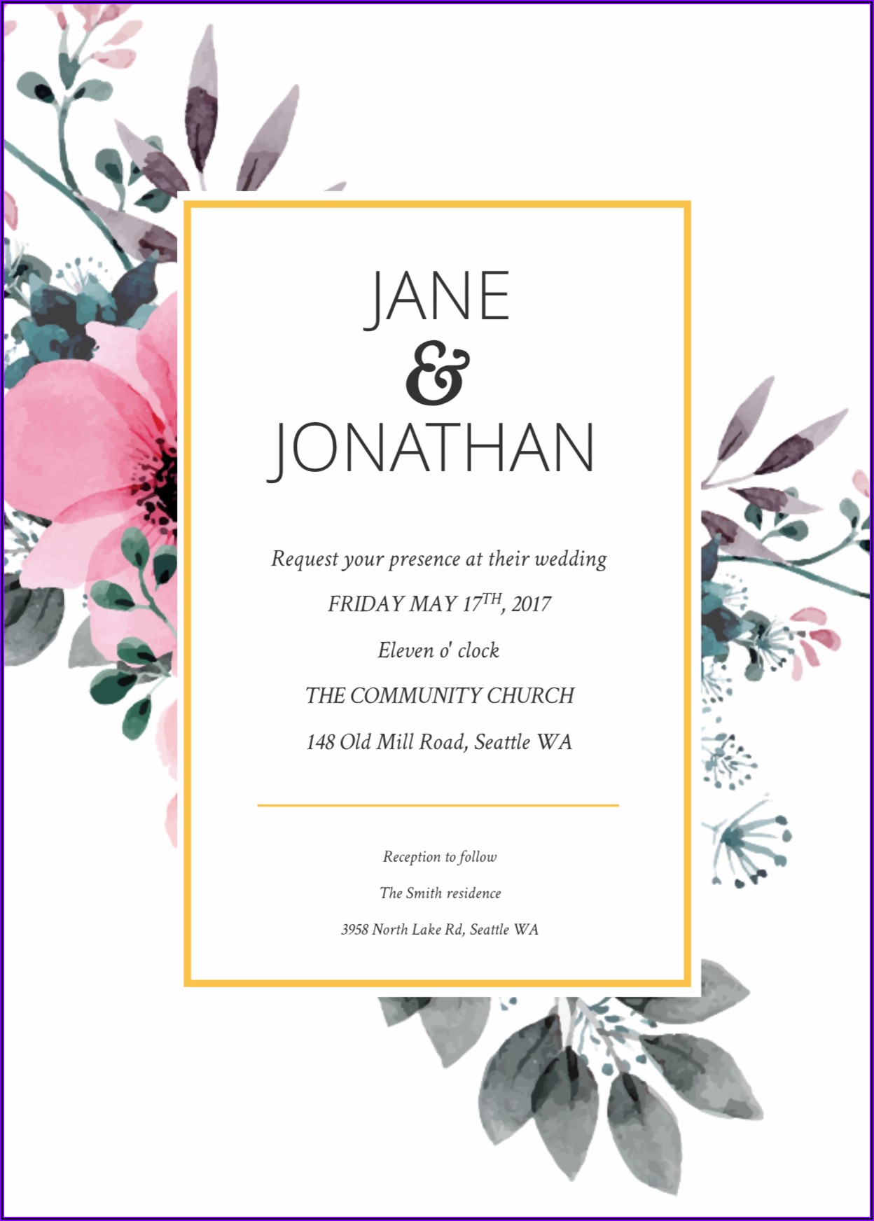 Free Online Floral Invitation Template