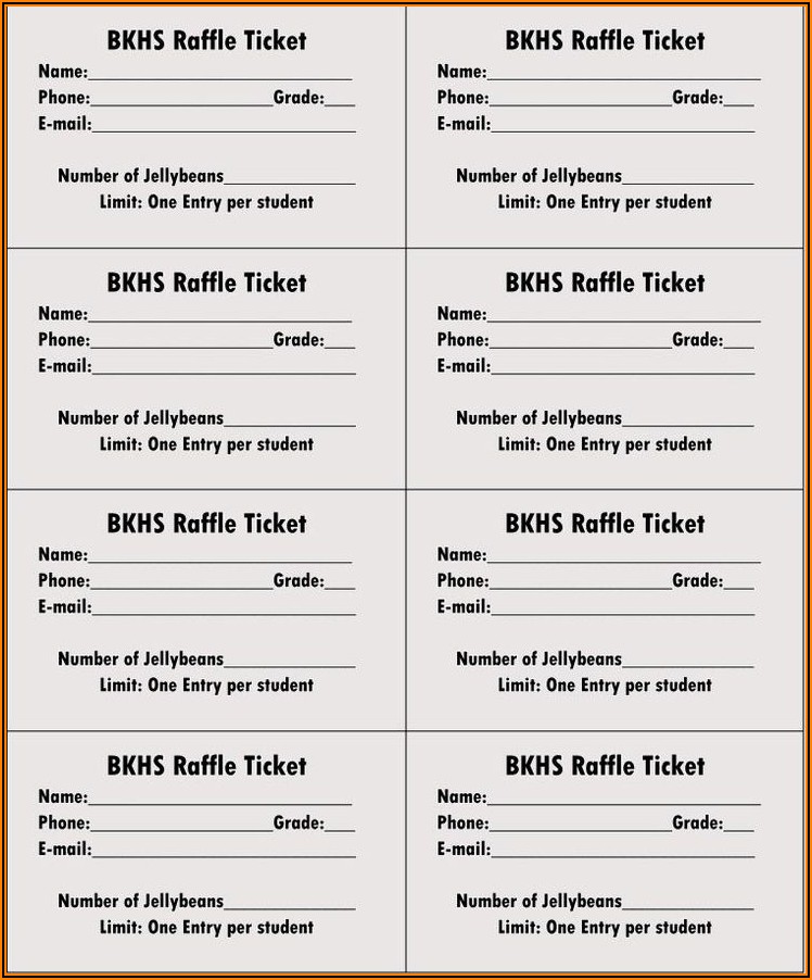 Free Printable Templates For Raffle Tickets