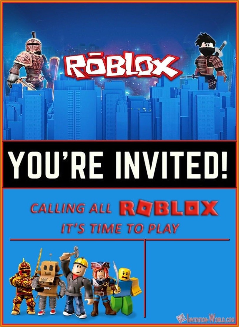 Free Roblox Birthday Party Invitations