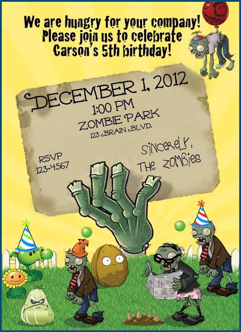 Free Zombie Birthday Invitation Template