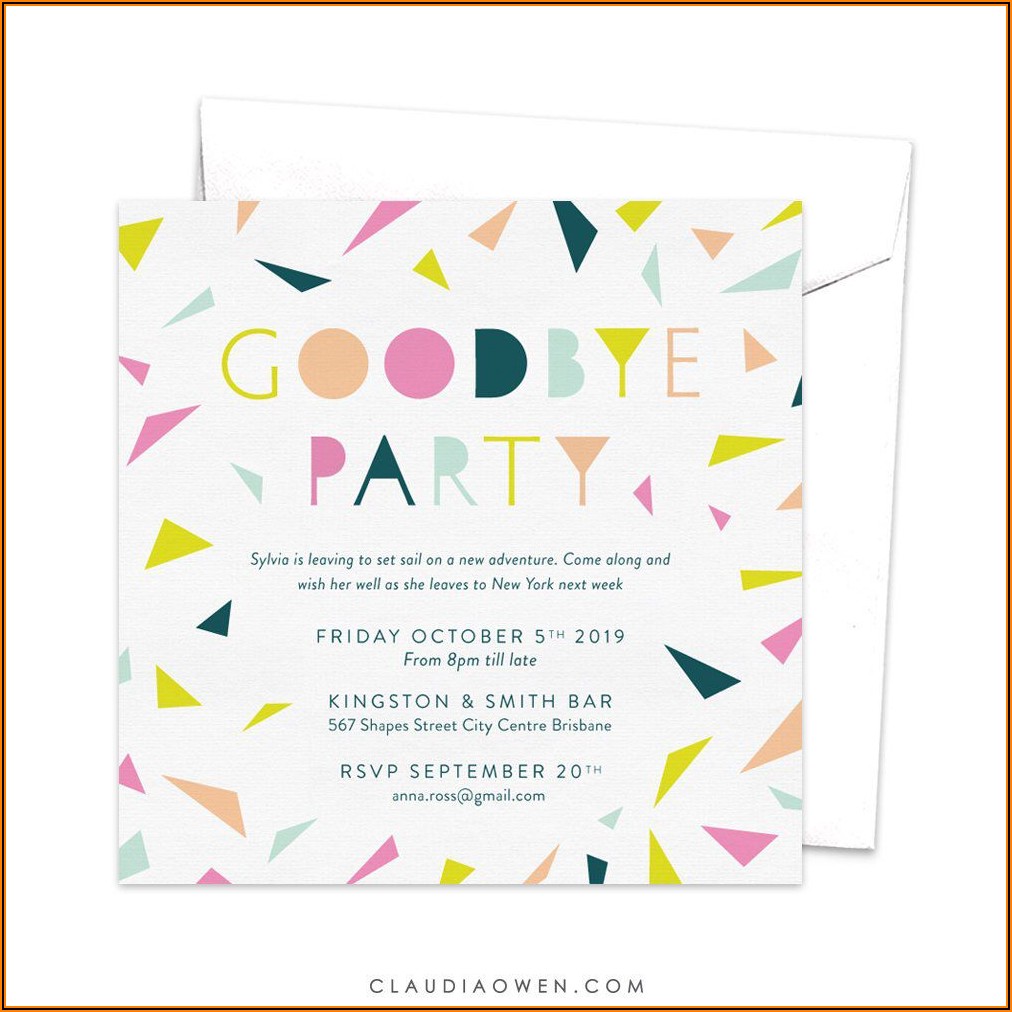 Going Away Party Invitations Free Printable