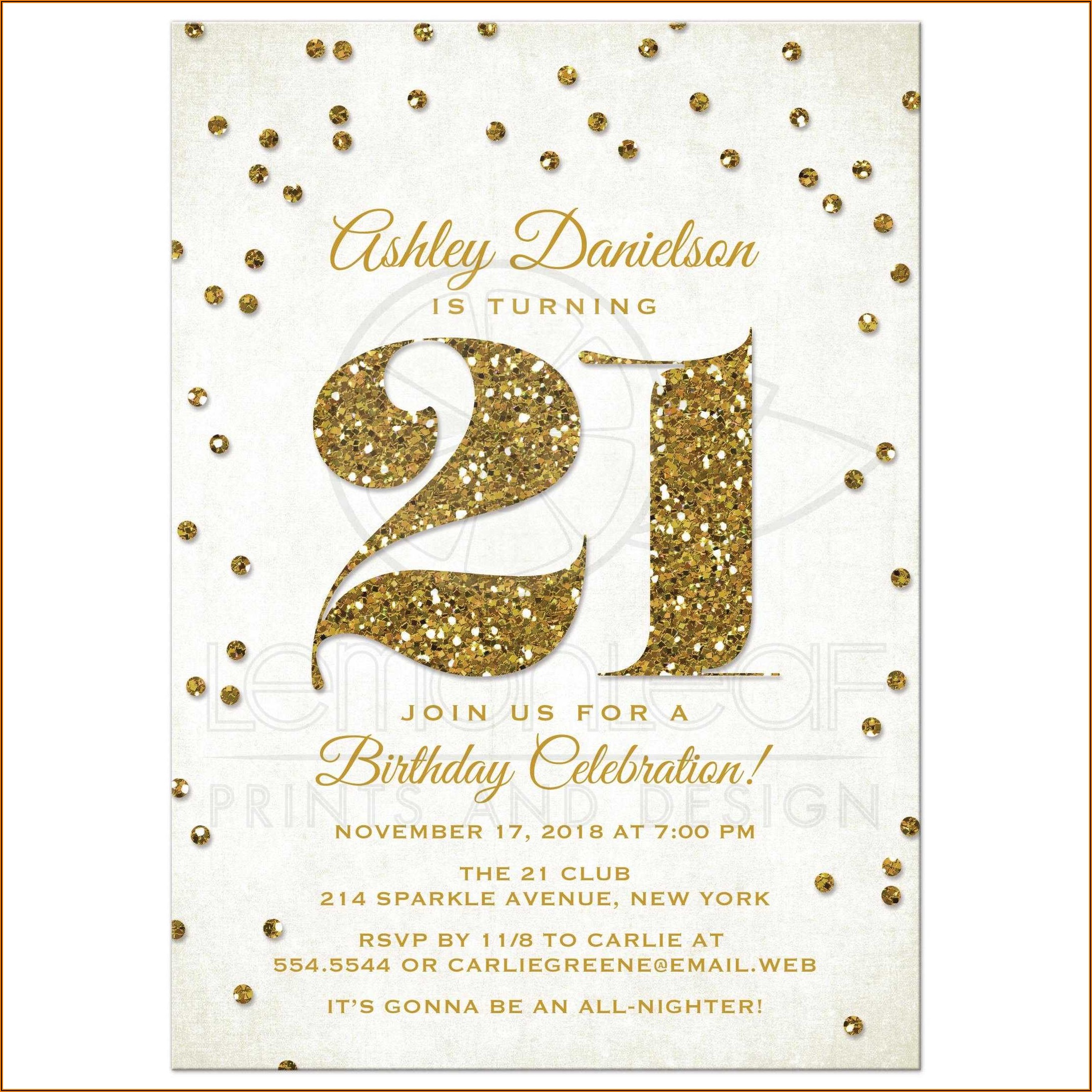 Gold Birthday Party Invitations